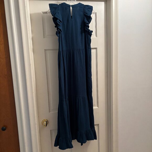 NWT Universal Thread Ruffle Sleeve Dress Color: Blue Baritone Size: Small - Picture 4 of 4